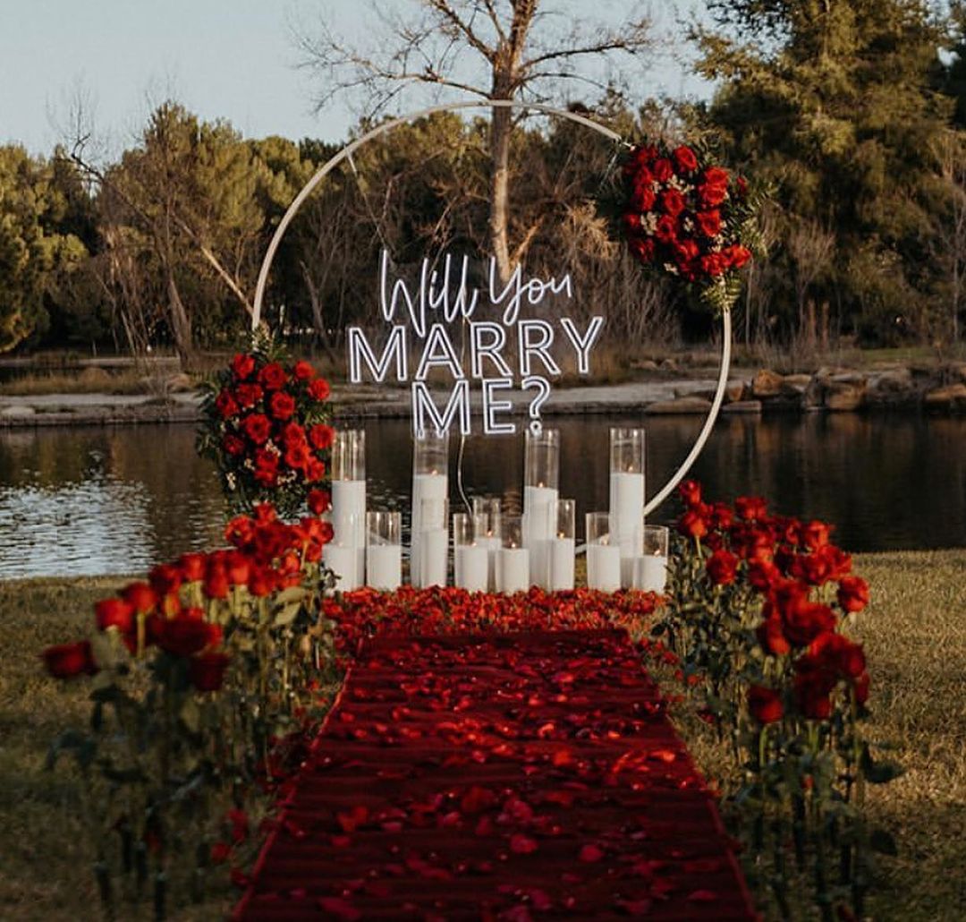 Stainless Steel Will You Marry Me Sign Neon Sign Decoration Wedding Marquee Light Up 4ft Letters