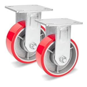 China Heavy Duty 350kg PU Cast Iron Swivel Caster Wheel Without Brake wholesale