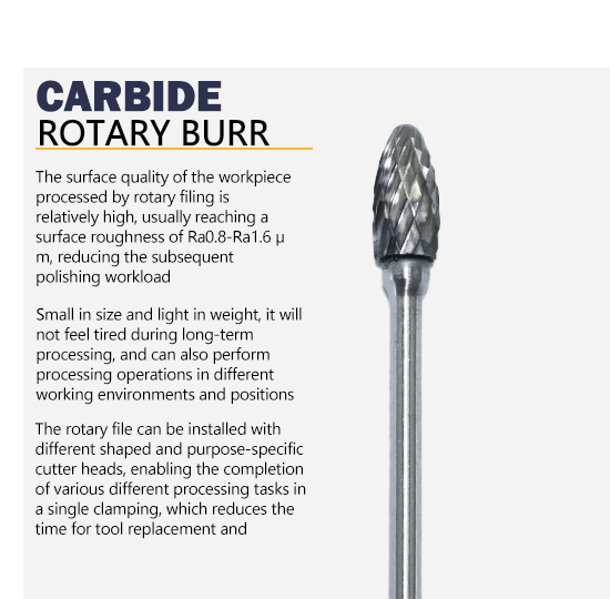Heat Resistant Carbide Rotary Burr with 120° Point Angle and 3 Years Warranty for High Speed Metal Machining