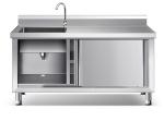 1.2mm Food Prep Garage Cabinet Workbench , Stainless Steel Kitchen Table