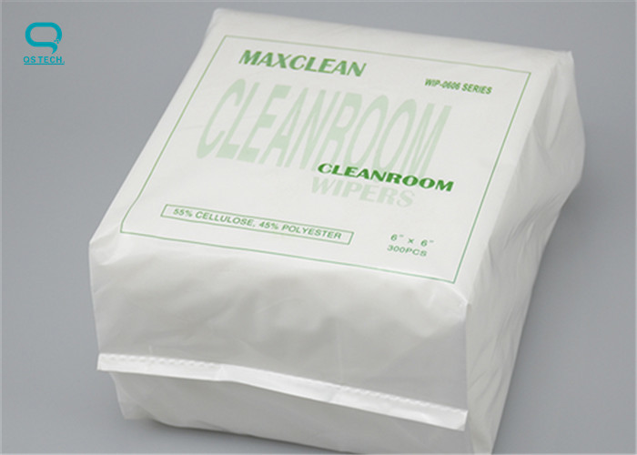 0609 White 55% Cellulose 45% Polyester Clean Room Wipes 6''*6'' 9''*9''