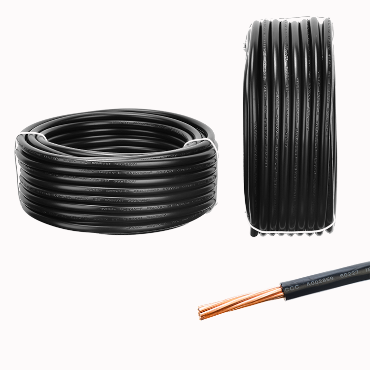 VDE H07V-R 450/750V Black Single Core Wire Solid Stranded Copper Conductor for Home Appliance Electrical Power Cable