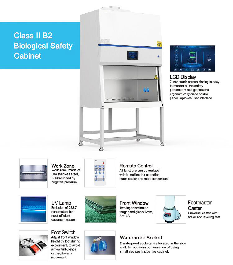 ISO SS304 Class 2 Biological Safety Cabinet Laboratory Germfree Dust Free