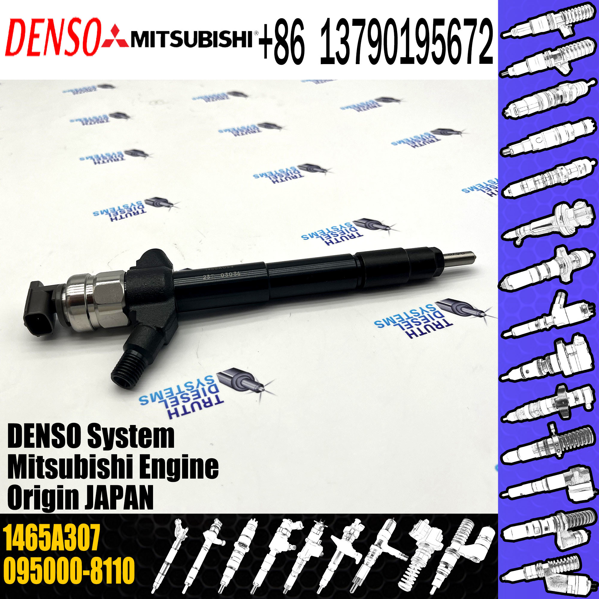 Rail injector 1465A307 Diesel Engine Parts Fuel Injector 1465A307 095000-8110