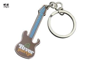 China Travel Items Guitar Shape PVC Key Ring Attachment Decoration Usage wholesale
