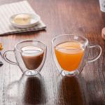 Creative Lover Heart Shape Borosilicate Transparent Tea Cups