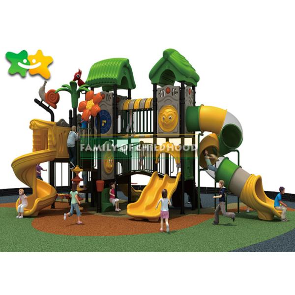 Robust Plastic Outdoor Slide Playset , Fiberglass Playground Slide Forest Theme Design