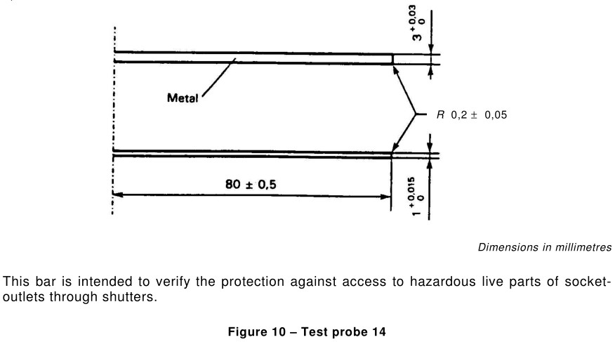 HT-I10 Figure 10 Test Finger Probe 14 With 80mm Length Bar