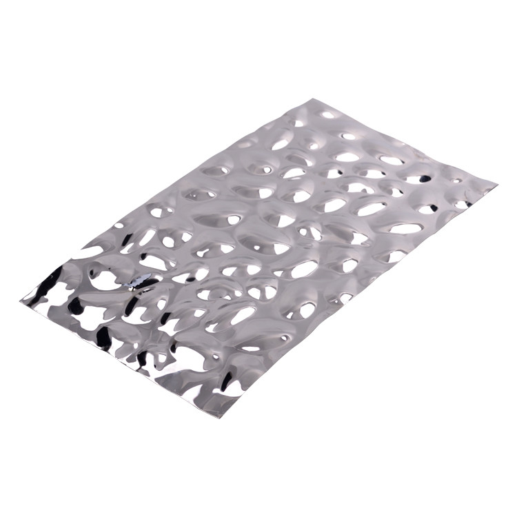 3.0mm Stamped Stainless Steel Sheet Silver Water Ripple Wave Art Patten For Airport Ceiling Decor