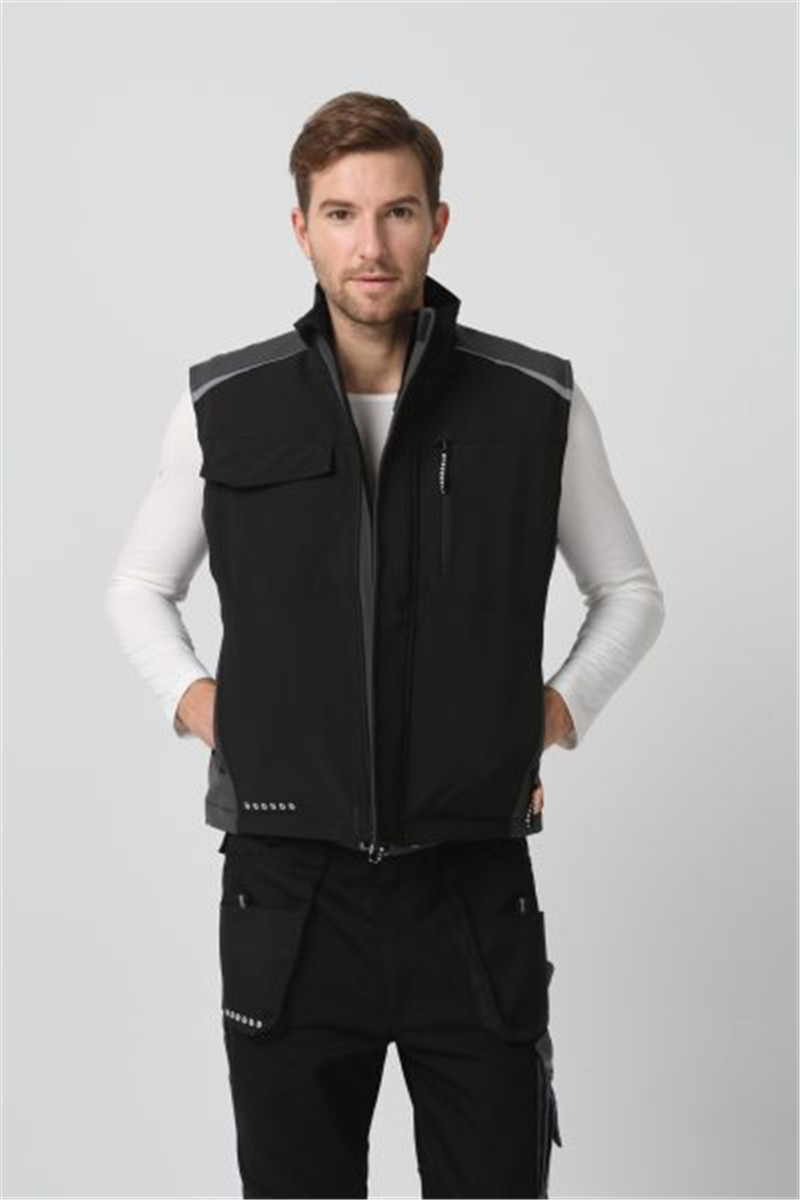 OEM Breathable Water Repellent Clothing , 350gsm Black Winter Vest Mens