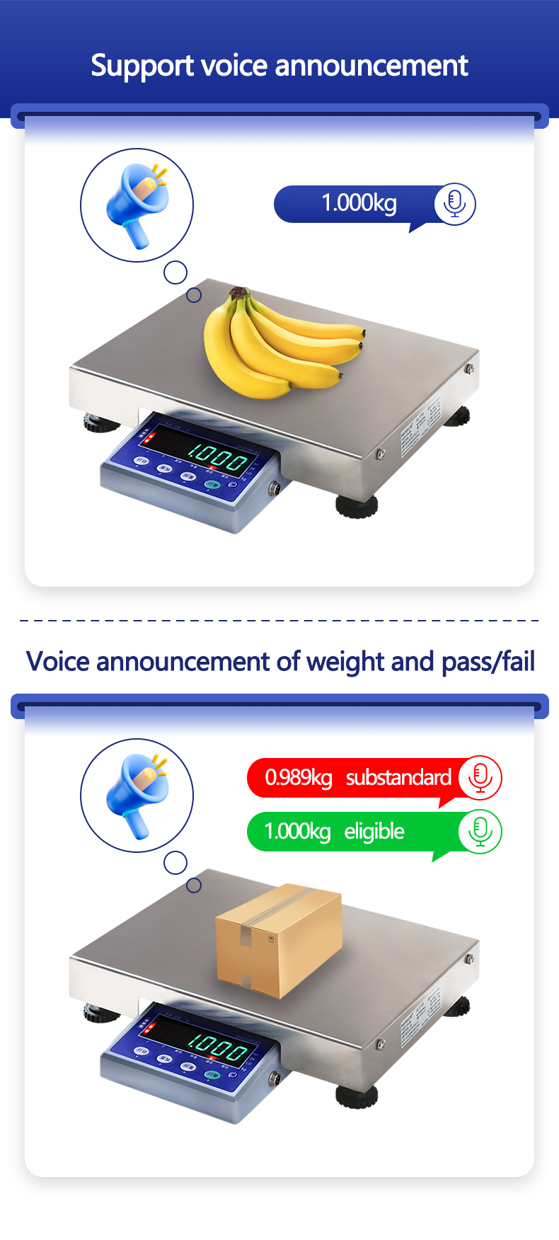 SOHE AT-B 6-30kg Voice Announcement Electronic Table Weighing Scale ODM Customization