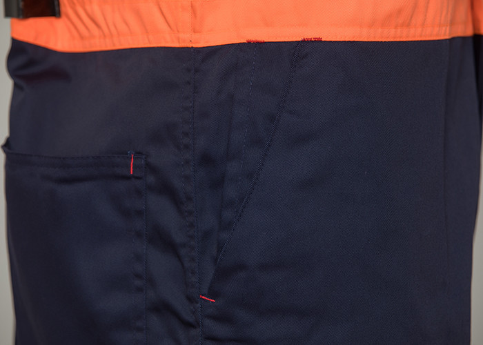 Double Stitching Safety Work Clothes High Visable Orange Jacket Bib Pants Suit