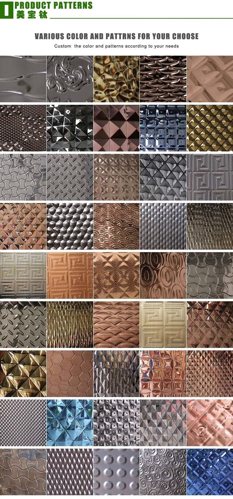 316L Stainless Steel Sheet Ice Bamboo Pattern Embossed For Ceiling