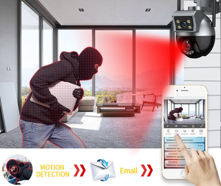 IP66 Weatherproof Wireless Surveillance Camera with Motion Detection and Tuya Network