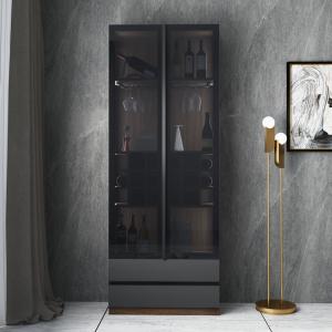 China 96&quot; Countertop Luxury Home Bar Cabinet Glass Wine Cabinet Melamine Wood Furniture wholesale