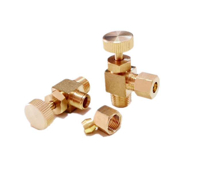 Lead Free Brass 1/4 90 Degree Angle Needle Valve With Brass Handwheel