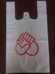 300+160*525mm 13mic White Plastic T-Shirt Shopping Bag - 1000/Case , HDPE