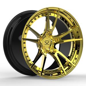 China Bmw M6 20inches Golden A6061 Aluminum 2 Piece Forged Wheels wholesale