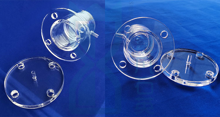 Large Diameter Transparent Quartz Tube Flange For Chemical Pipe