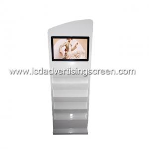 China 1920 * 1080 Resolution Floor Standing Advertising Display With Magazine Holder wholesale