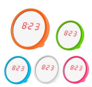 China New creative gift product led mirror alarm clock toy wholesale