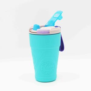China BPA Free 360ml 460ml 560ml Silicone Coffee Mug With Plastic Sleeve wholesale