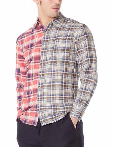 China Checked Buttoned Cuffs Mens Casual Linen Shirts Long Sleeve Fast Dry wholesale