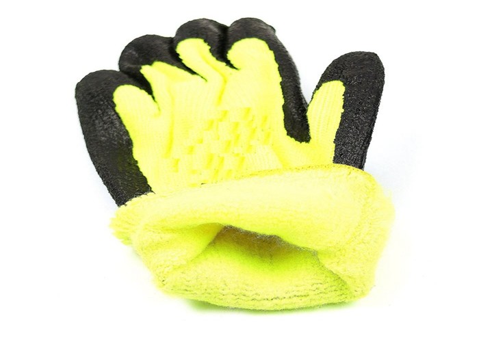 Comfortable Thermal Grip Warm Winter Work Gloves Blue Crinkle Latex Coated
