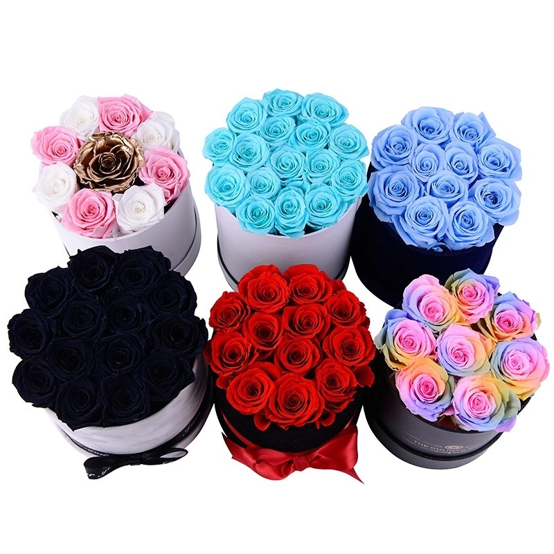 Manufacturer Supplier Real Preserved Rose In Gift Box Single Rose Box Flower