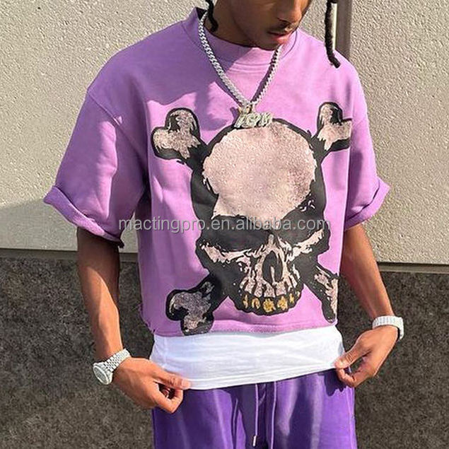 Men'S Cut Raw Hem Cropped Oversized Shirt Women Drop Shoulder Boxy Cropped Men Gender