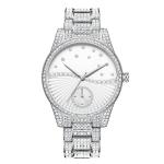 3ATM Exquisite Alloy Quartz Watch 200g Luxury Ladies Diamond Silver