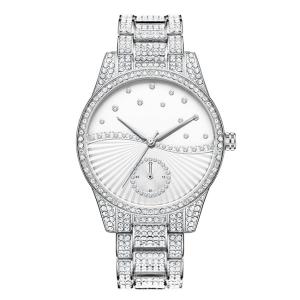 China 3ATM Exquisite Alloy Quartz Watch 200g Luxury Ladies Diamond Silver wholesale