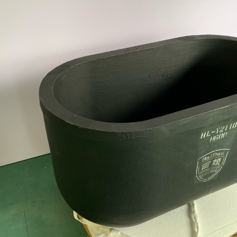 Long Service Life Chemical Stability Oval Type Crucible Metal Melting Silicon Carbide Graphite
