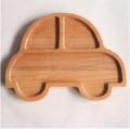 Cartoon Wooden Serving Plates Children Food Supplement Divided Dinner Plate