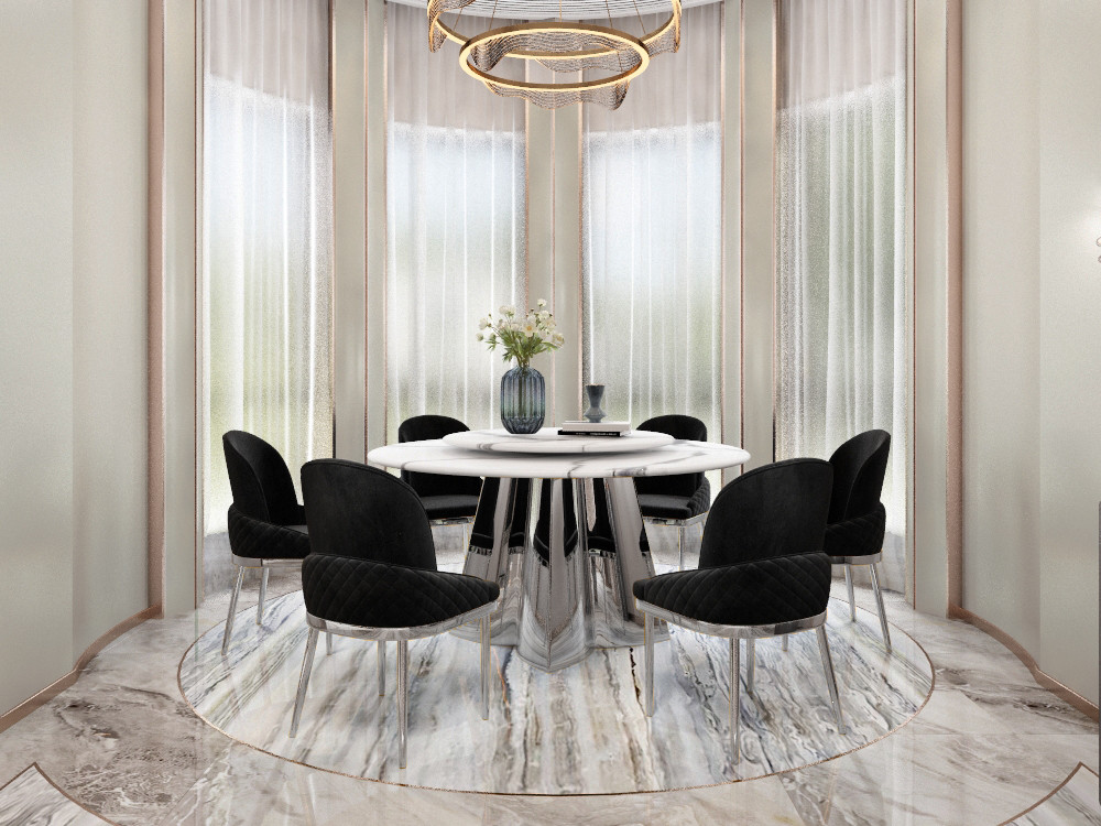 Stainless Steel Velvet Dining Room Chairs For Leisure Facilities