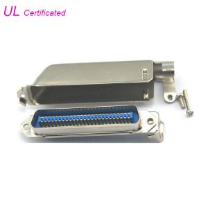 China 90 Degree 25 Pairs Plug Centronic Solder Pin Connector with Metal Cover Certified UL wholesale