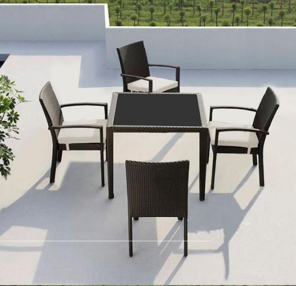 Leisure Modern PE Rattan outdoor Chair and table sets Aluminium Garden wicker