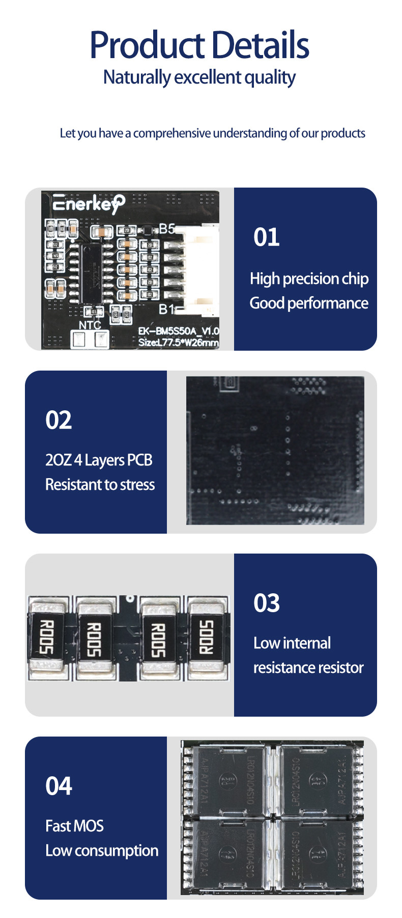 Enerkey 5S 50A 3.2V 3.7V 18650 BMS Lithium Battery Cell PCB BMS Protection Board For Home Storage System