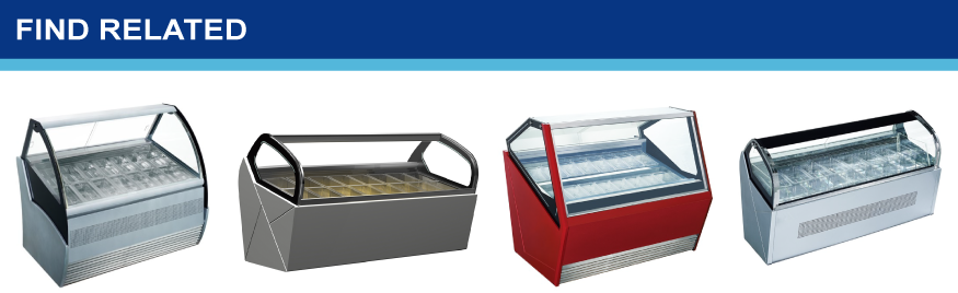 Energy-Saving Ice Cream Display Case | Frost-Free & Hygienic | Glass Door Freezer for Ice Cream Parlor/Restaurant