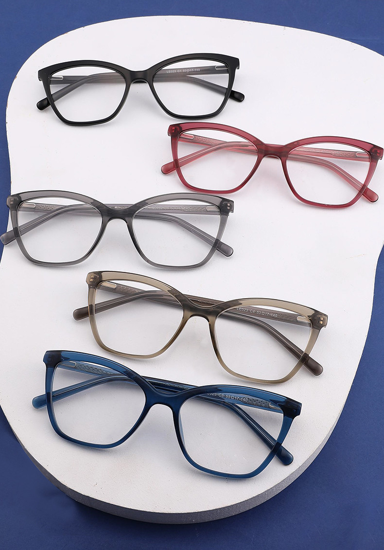 Skin Friendly Acetate Frame Glasses Blue , Classic Cat Eye Glasses With Clear Lens