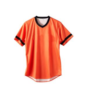 China Orange Competition Blank Basketball Jerseys V Neck Soccer Jersey Sportswear wholesale