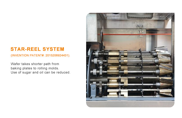 Industrial SS Sugar Cone Production Line Ice Cream Sugar Rolled Cone Baking Machine