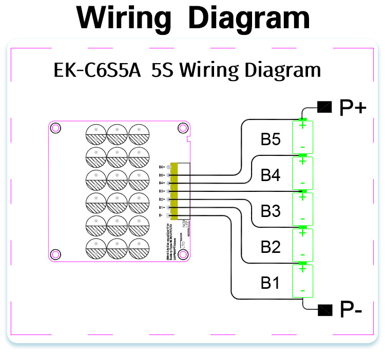 Enerkey 4-6S 5A Active Balancer Battery Capacitor Equalizer Board for 12V 24V 6s BMS For RV energy storage