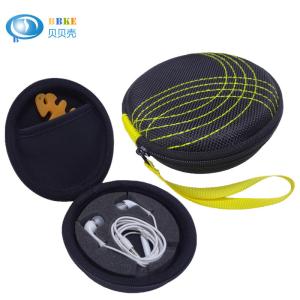 China Black EVA Headphone Case Internal Accessory Pocket For USB Cable , Easy Carrying wholesale