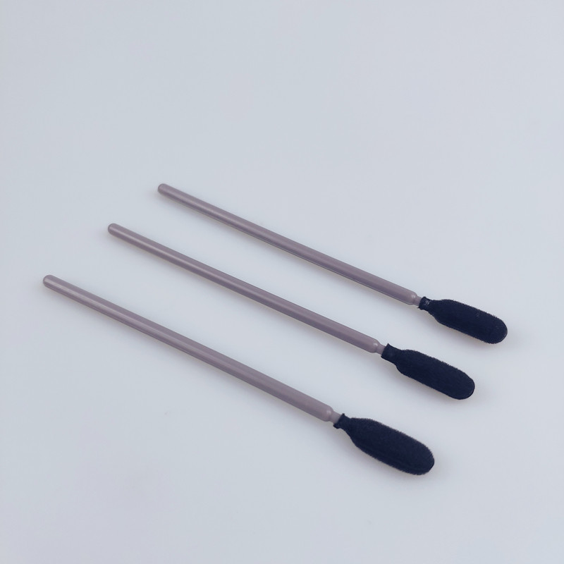 Gray PP Stick Industrial Black Foam Tip Swabs Dust Free
