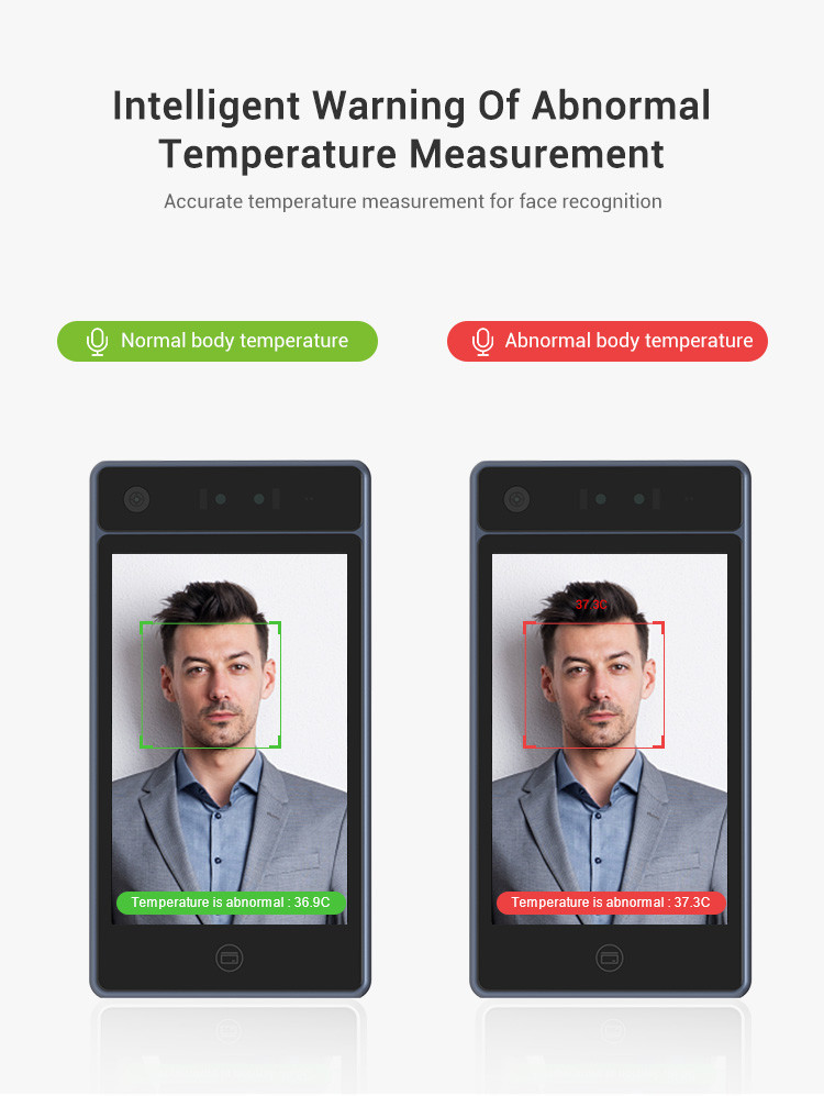 Multichannel Non Contact Temperature Scanner , Android AI Thermal Camera Access Control