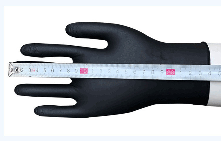 M 6g Waterproof Oilproof Black Nitrile Disposable Gloves