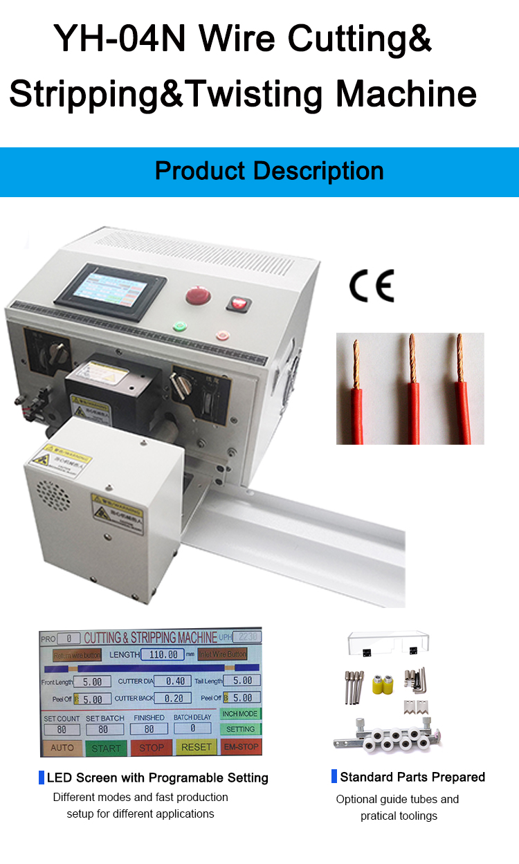 Cutting Stripping Twisting Electric Core Wire Half Power Cord Strip Cable Machine