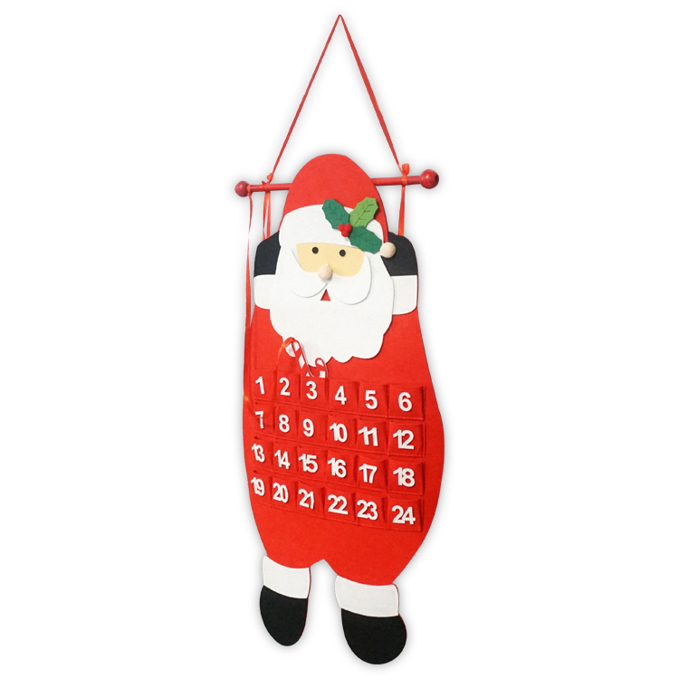 Felt Christmas Santa Advent Calendar With 24 Pockets Wall Hanging Countdown