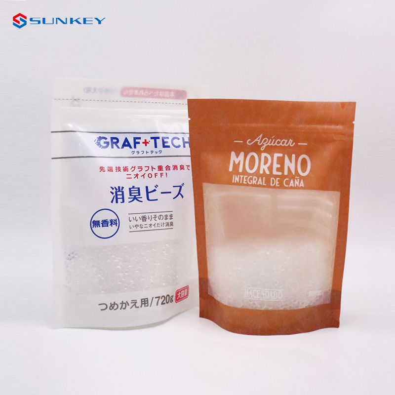 CPP Customised White Mylar Bag Biodegradable Stand Up Pouch With Window